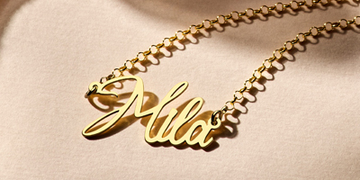 Vergulde (gold plated) naamketting