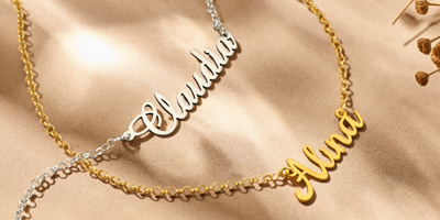 Sierlijk lettertype naamketting