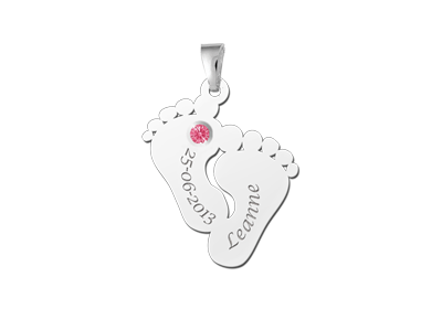  Feet pendant with birthstone“ alt=