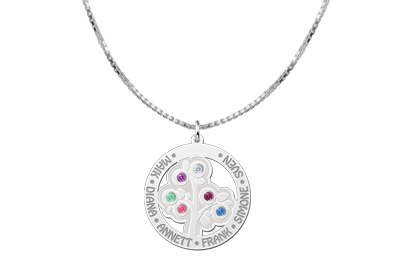 Family Tree with Birthstone Pendant