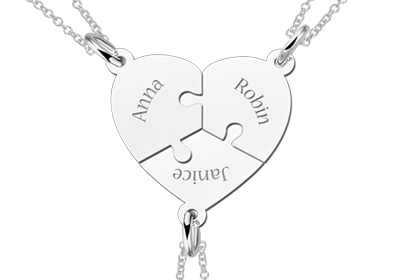 Friendship necklace with engraving