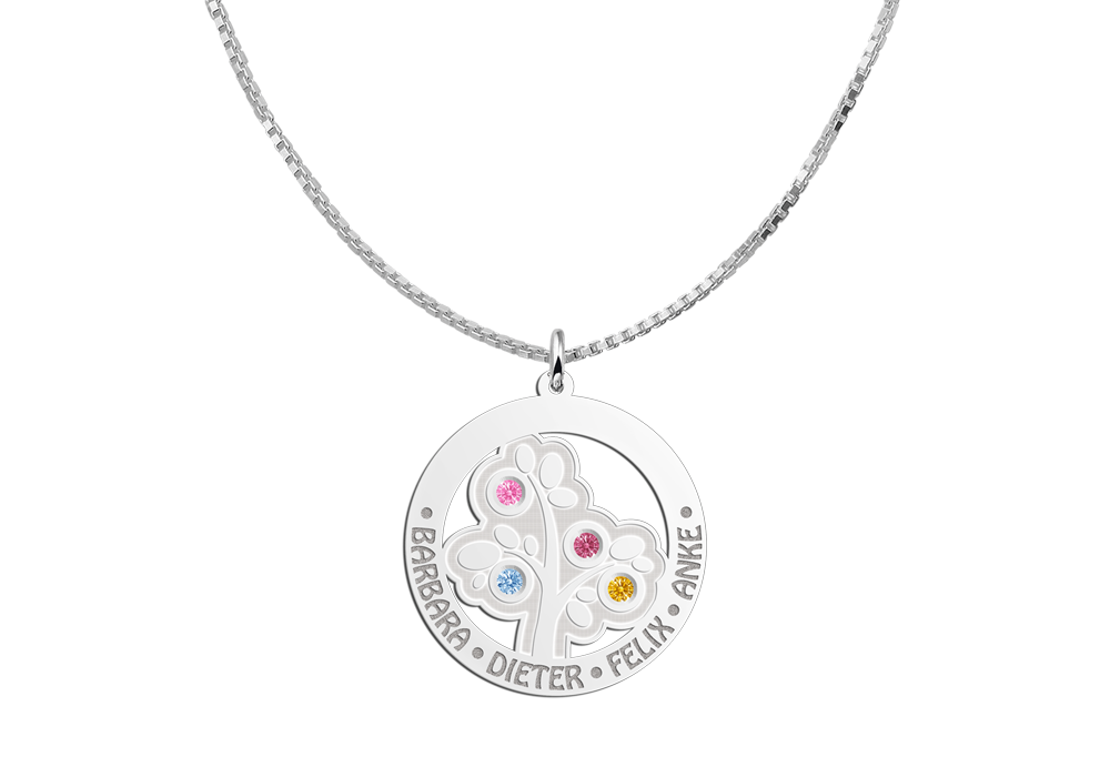Tree of life pendant with birthstone