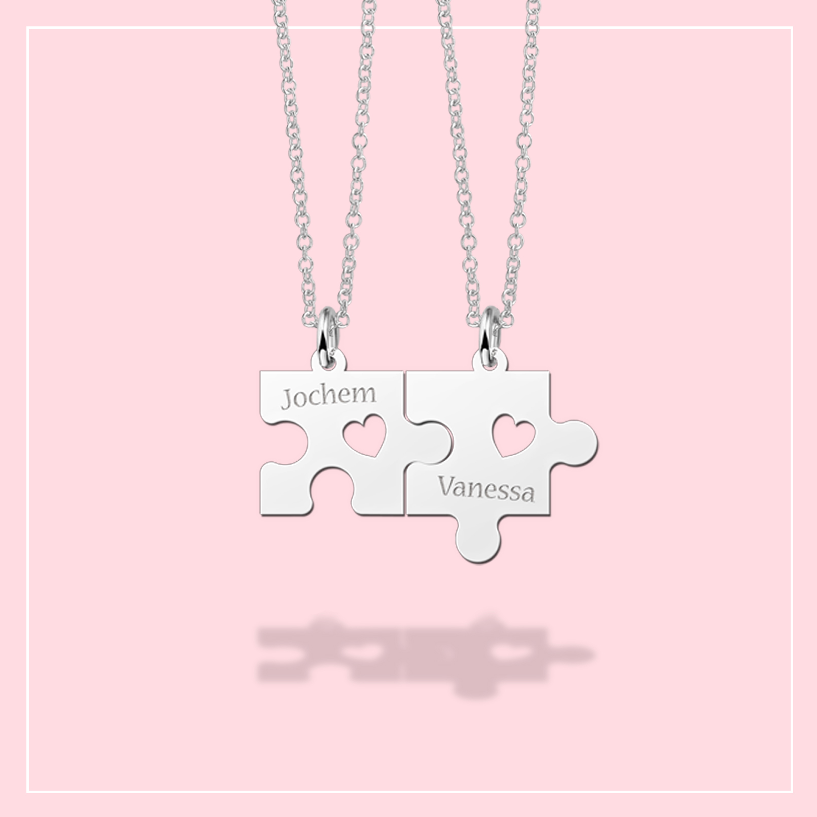 Silver friendship necklace“ alt=